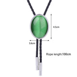 Maxbell Cowgirl Bolo Tie Necktie Adjustable with Pendant for Hoodies Anniversary Pure Green