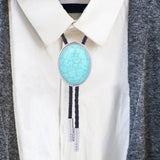 Maxbell Cowgirl Bolo Tie Necktie Adjustable with Pendant for Hoodies Anniversary Green Color Brown Stripes