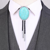Maxbell Cowgirl Bolo Tie Necktie Adjustable with Pendant for Hoodies Anniversary Green Color Brown Stripes