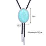 Maxbell Cowgirl Bolo Tie Necktie Adjustable with Pendant for Hoodies Anniversary Green Color Brown Stripes