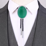 Maxbell Cowgirl Bolo Tie Necktie Adjustable with Pendant for Hoodies Anniversary Green Color Blue
