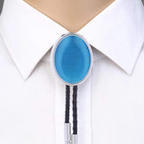 Maxbell Cowgirl Bolo Tie Necktie Adjustable with Pendant for Hoodies Anniversary Light Blue