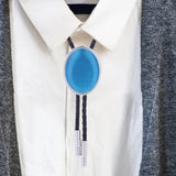 Maxbell Cowgirl Bolo Tie Necktie Adjustable with Pendant for Hoodies Anniversary Light Blue