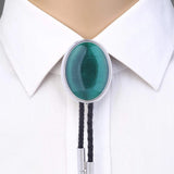 Maxbell Cowgirl Bolo Tie Necktie Adjustable with Pendant for Hoodies Anniversary Dark Green