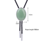 Maxbell Cowgirl Bolo Tie Necktie Adjustable with Pendant for Hoodies Anniversary Gray Green