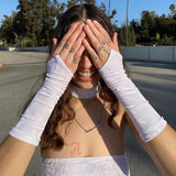 Maxbell Fashion Fingerless Gloves Arm Warmers Soft Warm Gloves Oversleeve Arm Sleeve