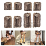 Maxbell 2Pcs Fashion Leg Warmers Boot Covers Cuff Cover Furry Costume Girls 15cm