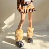 Maxbell 2Pcs Fashion Leg Warmers Boot Covers Cuff Cover Furry Costume Girls 15cm
