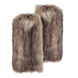 Maxbell 2Pcs Fashion Leg Warmers Boot Covers Cuff Cover Furry Costume Girls 15cm