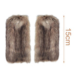 Maxbell 2Pcs Fashion Leg Warmers Boot Covers Cuff Cover Furry Costume Girls 15cm