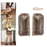 Maxbell 2Pcs Fashion Leg Warmers Boot Covers Cuff Cover Furry Costume Girls 40cm