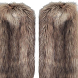 Maxbell 2Pcs Fashion Leg Warmers Boot Covers Cuff Cover Furry Costume Girls 40cm