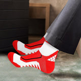 Maxbell 1 Pair Men Crew Socks Breathable Athletic Sports Ankle Socks for Football Red