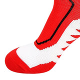 Maxbell 1 Pair Men Crew Socks Breathable Athletic Sports Ankle Socks for Football Red