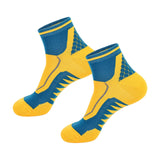 Maxbell 1 Pair Men Crew Socks Breathable Athletic Sports Ankle Socks for Football Yellow