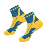 Maxbell 1 Pair Men Crew Socks Breathable Athletic Sports Ankle Socks for Football Yellow