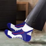 Maxbell 1 Pair Men Crew Socks Breathable Athletic Sports Ankle Socks for Football Blue