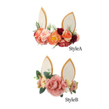 Maxbell Rabbit Ear Flower Crown Headband Easter Fancy Dress Accessory Weddings StyleA