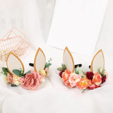 Maxbell Rabbit Ear Flower Crown Headband Easter Fancy Dress Accessory Weddings StyleA