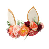 Maxbell Rabbit Ear Flower Crown Headband Easter Fancy Dress Accessory Weddings StyleA