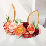 Maxbell Rabbit Ear Flower Crown Headband Easter Fancy Dress Accessory Weddings StyleA