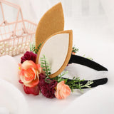 Maxbell Rabbit Ear Flower Crown Headband Easter Fancy Dress Accessory Weddings StyleA