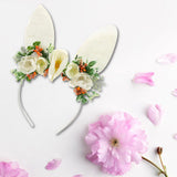 Maxbell Girls Flowers Headwear Comfortable Decorative Ears Headband for Party Decor