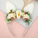 Maxbell Girls Flowers Headwear Comfortable Decorative Ears Headband for Party Decor