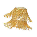 Maxbell Sequin Tassel Skirt Boho Fashion Sequins Fringe Skirt for Party Rave Women M Aureate