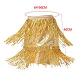 Maxbell Sequin Tassel Skirt Boho Fashion Sequins Fringe Skirt for Party Rave Women L Aureate