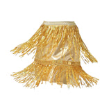 Maxbell Sequin Tassel Skirt Boho Fashion Sequins Fringe Skirt for Party Rave Women XL Aureate