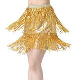 Maxbell Sequin Tassel Skirt Boho Fashion Sequins Fringe Skirt for Party Rave Women XL Aureate