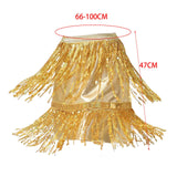 Maxbell Sequin Tassel Skirt Boho Fashion Sequins Fringe Skirt for Party Rave Women XL Aureate