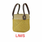 Maxbell Flower Basket Hand Woven Storage Bin for Indoor Outdoor Living Room Garden L 22cmx17cm