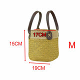 Maxbell Flower Basket Hand Woven Storage Bin for Indoor Outdoor Living Room Garden M 19cmx15cm