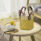 Maxbell Flower Basket Hand Woven Storage Bin for Indoor Outdoor Living Room Garden M 19cmx15cm