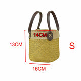 Maxbell Flower Basket Hand Woven Storage Bin for Indoor Outdoor Living Room Garden S 16cmx13cm