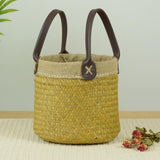 Maxbell Flower Basket Hand Woven Storage Bin for Indoor Outdoor Living Room Garden S 16cmx13cm