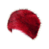 Maxbell Winter Faux Fur Hat Headwear Motorcycle Windproof Cossack Russian Ski Cap Deep Red