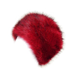 Maxbell Winter Faux Fur Hat Headwear Motorcycle Windproof Cossack Russian Ski Cap Deep Red