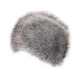 Maxbell Winter Faux Fur Hat Headwear Motorcycle Windproof Cossack Russian Ski Cap Light Gray Black