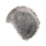 Maxbell Winter Faux Fur Hat Headwear Motorcycle Windproof Cossack Russian Ski Cap Light Gray Black