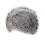 Maxbell Winter Faux Fur Hat Headwear Motorcycle Windproof Cossack Russian Ski Cap Light Gray Black