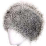 Maxbell Winter Faux Fur Hat Headwear Motorcycle Windproof Cossack Russian Ski Cap Light Gray Black