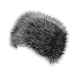 Maxbell Winter Faux Fur Hat Headwear Motorcycle Windproof Cossack Russian Ski Cap Deep Gray Black