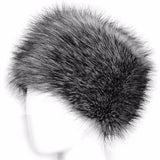 Maxbell Winter Faux Fur Hat Headwear Motorcycle Windproof Cossack Russian Ski Cap Deep Gray Black