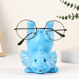 Maxbell Elephant Figurine Glasses Holder Storage Organizer for Desk Living Room Sky Blue