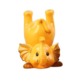 Maxbell Elephant Figurine Glasses Holder Storage Organizer for Desk Living Room Light Yellow