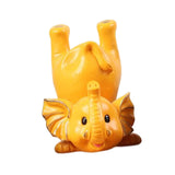 Maxbell Elephant Figurine Glasses Holder Storage Organizer for Desk Living Room Light Yellow