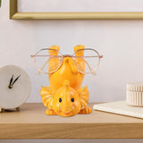 Maxbell Elephant Figurine Glasses Holder Storage Organizer for Desk Living Room Light Yellow